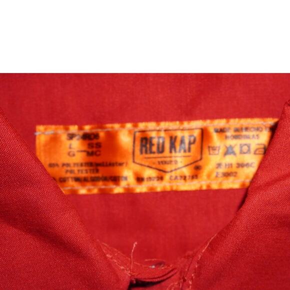 Red Kap Red Short Sleeve Work Shirt Size Large L SS Pockets Button Front - Picture 3 of 4